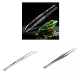 Maxbell 2 pcs 30cm Stainless Steel Tweezers Pet Insects Gardening Feeding Tool