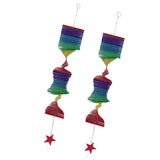 Maxbell 2Pc Rainbow Color Spiral Wind Twister Garden Park Tent Charm Hanging Spinner