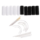 Maxbell 24Pcs/lot Jeans Sewing Thread & Hand Sewing Needles Leather Curved Needle