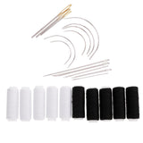 Maxbell 24Pcs/lot Jeans Sewing Thread & Hand Sewing Needles Leather Curved Needle