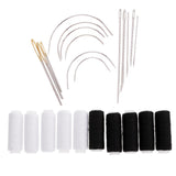 Maxbell 24Pcs/lot Jeans Sewing Thread & Hand Sewing Needles Leather Curved Needle