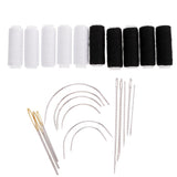 Maxbell 24Pcs/lot Jeans Sewing Thread & Hand Sewing Needles Leather Curved Needle