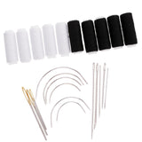 Maxbell 24Pcs/lot Jeans Sewing Thread & Hand Sewing Needles Leather Curved Needle