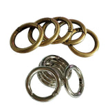 Maxbell 10Pcs Round Push Gate Snap Hooks Spring Ring Clasp Carabiner Bronze Silver