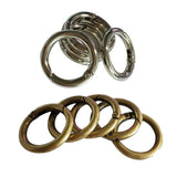 Maxbell 10Pcs Round Push Gate Snap Hooks Spring Ring Clasp Carabiner Bronze Silver