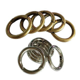 Maxbell 10Pcs Round Push Gate Snap Hooks Spring Ring Clasp Carabiner Bronze Silver