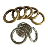 Maxbell 10Pcs Round Push Gate Snap Hooks Spring Ring Clasp Carabiner Bronze Silver