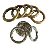 Maxbell 10Pcs Round Push Gate Snap Hooks Spring Ring Clasp Carabiner Bronze Silver