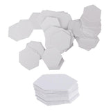 Maxbell 200Pcs Hexagon English PAPER PIECING Quilting Templates White 26mm 42mm