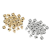 Maxbell 400Pcs Plastic Half Round Shape Bell Beads Cap with Loop Finding Gold&Silver