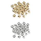 Maxbell 400Pcs Plastic Half Round Shape Bell Beads Cap with Loop Finding Gold&Silver