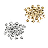 Maxbell 400Pcs Plastic Half Round Shape Bell Beads Cap with Loop Finding Gold&Silver