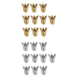 Maxbell 20 Pcs Crown Shaped Spacer Loose Beads Jewelry Charms Connector Gold& Silver