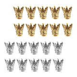 Maxbell 20 Pcs Crown Shaped Spacer Loose Beads Jewelry Charms Connector Gold& Silver
