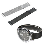 Maxbell 2pcs Watch Mesh Loop Wrist Band Strap Magnet Clasp Replacement Silver&Black