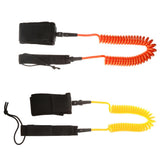 Maxbell 10ft Coiled SUP Surfboard Surfing Board Leash Double Swivel Yellow&Orange