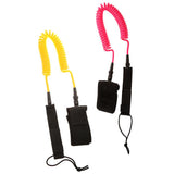 Maxbell 10ft Coiled SUP Surfboard Surfing Board Leash with Double Swivel Pink&Yellow