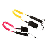 Maxbell 10ft Coiled SUP Surfboard Surfing Board Leash with Double Swivel Pink&Yellow