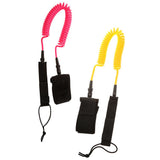 Maxbell 10ft Coiled SUP Surfboard Surfing Board Leash with Double Swivel Pink&Yellow