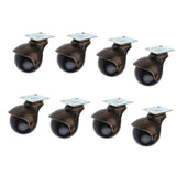Maxbell 8pcs 2'' Swivel Ball Caster PP Wheels with Brake Lock Screw-in Universal