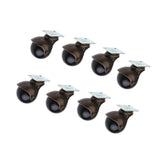 Maxbell 8pcs 2'' Swivel Ball Caster PP Wheels with Brake Lock Screw-in Universal