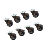 Maxbell 8pcs 2'' Swivel Ball Caster PP Wheels with Brake Lock Screw-in Universal