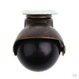 Maxbell 8pcs 2'' Swivel Ball Caster PP Wheels with Brake Lock Screw-in Universal