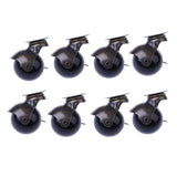 Maxbell 8 Pcs 1.5'' Swivel Ball Caster PP Wheels with Brake Lock Screw-in Universal