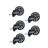 Maxbell 5 Pcs 2.5'' Swivel Caster PU Wheels For Hardwood Floor Universal Replacement