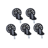 Maxbell 5 Pcs 2.5'' Swivel Caster PU Wheels For Hardwood Floor Universal Replacement