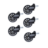 Maxbell 5 Pcs 2.5'' Swivel Caster PU Wheels For Hardwood Floor Universal Replacement