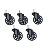 Maxbell 5 Pcs 2.5'' Swivel Caster PU Wheels For Hardwood Floor Universal Replacement