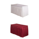 Maxbell 2x Tablecloth Table Skirt Cover For Wedding Banquet Decor White Red 47inch