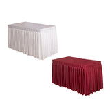 Maxbell 2x Tablecloth Table Skirt Cover For Wedding Banquet Decor White Red 47inch