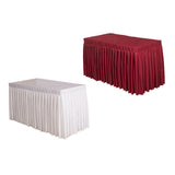 Maxbell 2x Tablecloth Table Skirt Cover For Wedding Banquet Decor White Red 47inch