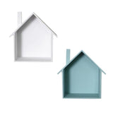 Maxbell Wooden House Shaped Shelf Shelves Wood Children Bedroom Decor White Blue