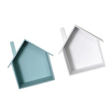 Maxbell Wooden House Shaped Shelf Shelves Wood Children Bedroom Decor White Blue