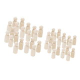 Maxbell 40Pcs/Set 43mm 65mm Male Wooden Peg Dolls DIY Art Craft Wedding Cake Topper