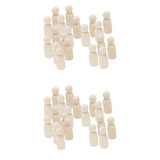 Maxbell 40Pcs/Set 43mm 65mm Male Wooden Peg Dolls DIY Art Craft Wedding Cake Topper