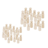 Maxbell 40Pcs/Set 43mm 65mm Male Wooden Peg Dolls DIY Art Craft Wedding Cake Topper