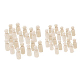 Maxbell 40Pcs/Set 43mm 65mm Male Wooden Peg Dolls DIY Art Craft Wedding Cake Topper