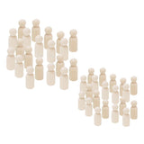 Maxbell 40Pcs/Set 43mm 65mm Male Wooden Peg Dolls DIY Art Craft Wedding Cake Topper