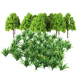 Maxbell 70x Green Plastic Tree Grass Model Train Railway Layout Scenery Decoration
