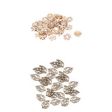 Maxbell 80 Pcs Natural Leaves and Flower Wood Embellishment DIY Decoration Crafts