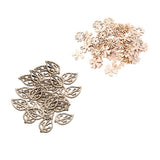 Maxbell 80 Pcs Natural Leaves and Flower Wood Embellishment DIY Decoration Crafts