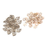 Maxbell 80 Pcs Natural Leaves and Flower Wood Embellishment DIY Decoration Crafts