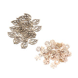 Maxbell 80 Pcs Natural Leaves and Flower Wood Embellishment DIY Decoration Crafts