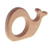 Maxbell 2 Pieces Handmade Wooden Baby Teether Teething Toy Baby Shower Gift