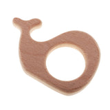 Maxbell 2 Pieces Handmade Wooden Baby Teether Teething Toy Baby Shower Gift