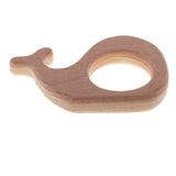 Maxbell 2 Pieces Handmade Wooden Baby Teether Teething Toy Baby Shower Gift